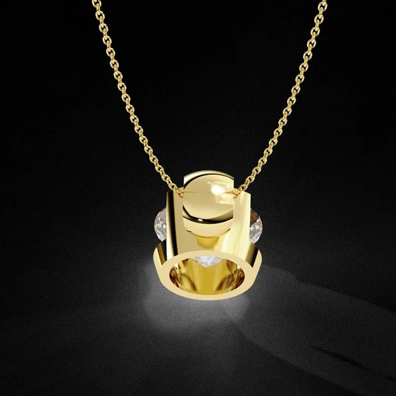 Lnkry Half Bezel 2.0CT Moissanite Necklace For Women Brilliant Lab Created Diamond Pendant Necklaces 2026 Trend Jewelry