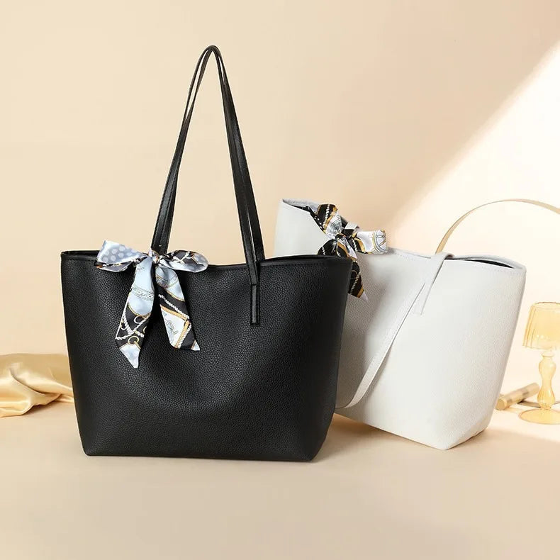 Luxury Handbag Women Bags Designer High Quality Pu Leather Solid Color Shoulder Bags for Women Large Capacity Shopping Tote Bag