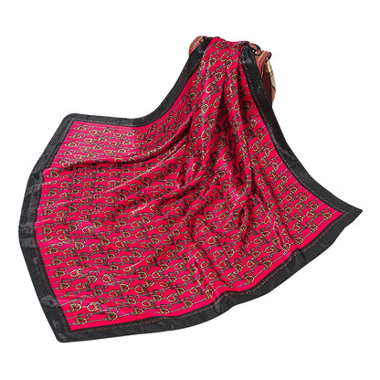 100% Pure Mulberry Silk Women Square Scarf Prints Headband Neckerchief Luxury Female Hair Ornament Female Bandana Scarves 53CM