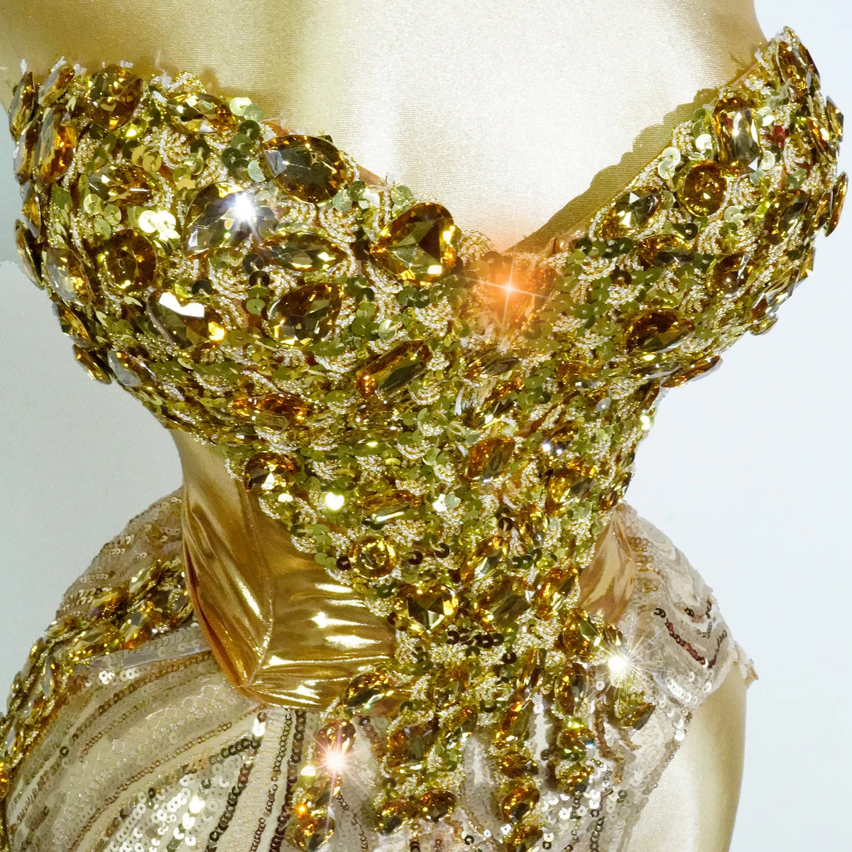 Woman Performance Suit Sexy Pink Backless Strapless Rhinestones Dress Event Costume Dancewear Top And Skirt Birthday Drag Club