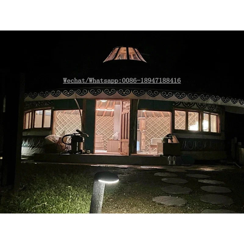 High Quality Steel Frame Outdoor Mongolian Yurt House Geodesic Safari Tents for Camp Site
