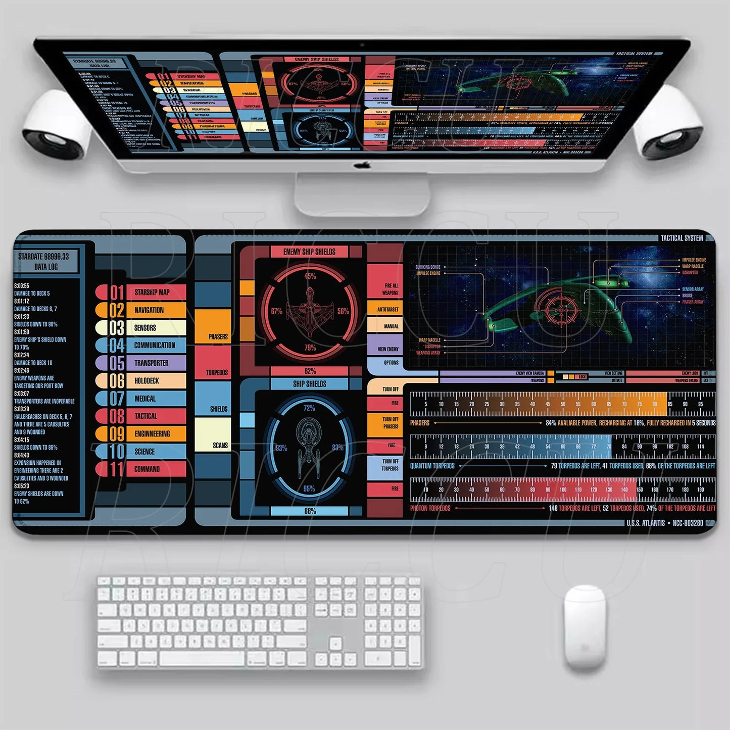 XXL HD print Game Mouse Pad Star Trek Office PC Accessories Keyboard Starship Blueprint Gamer Computer Cabinet Desk Mat carpet