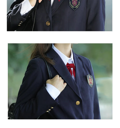 University School Girl Blazer Winter School Uniform Navy Coat Japanese High School Uniforms Suit Girl Students Jacket Seifuku