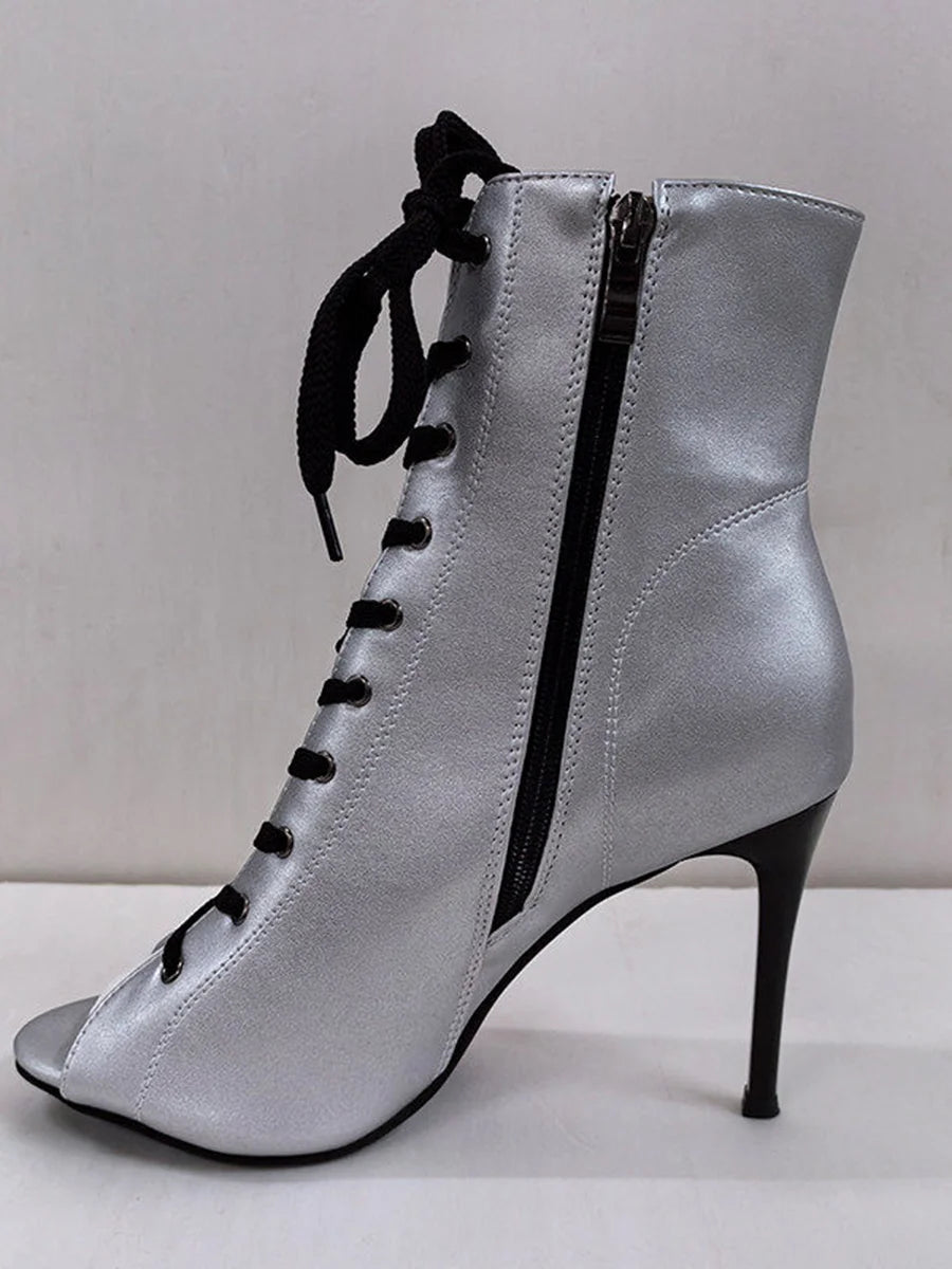 3.7 inches Exotic 9.5cm Heel 7cm Platform Jazz Short Twisted buttocks Boots Nightclub Show Women's Ankle Booties Fetish Punk