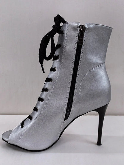 3.7 inches Exotic 9.5cm Heel 7cm Platform Jazz Short Twisted buttocks Boots Nightclub Show Women's Ankle Booties Fetish Punk