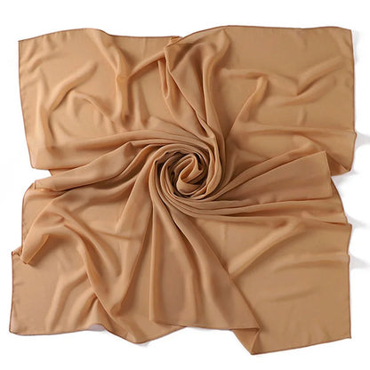 90*90CM Headwrap Heavy Chiffon Square Scarf Muslim Hijabs Women Underscarf Fashion Casual Plain Color Hijab