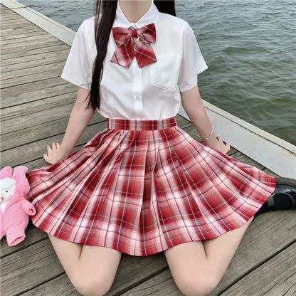 Japanese Bow Tie Skirt Set Student Pleated Skirt Jk Uniform Korean School Sexy Girl Preppy Style Seifuku Japanese School Uniform