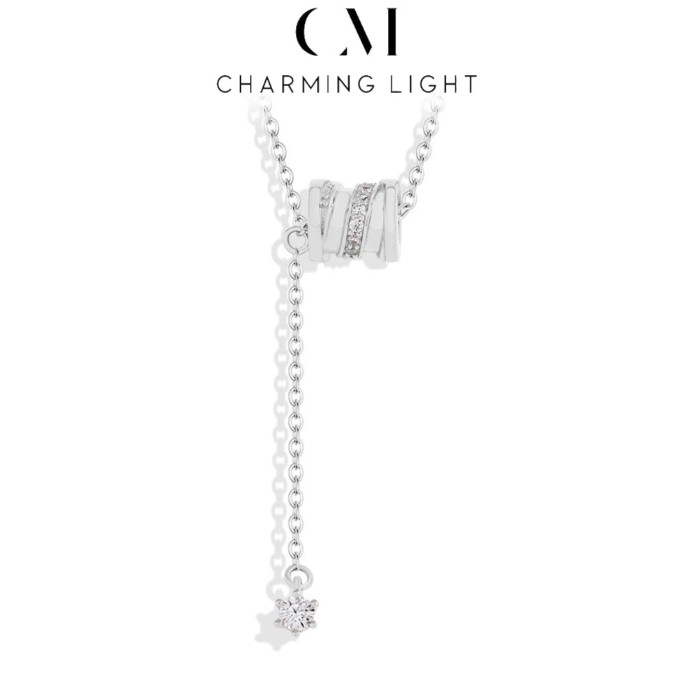 CHARMING 2025 Minimalist Moissanite Necklace Round Wheel Pendant 925 Sterling Silver for Women Men Wedding Fine Jewelry Hot Sale