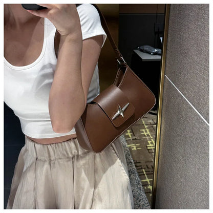 Silver Shoulder Bags for Women 2024 Classic Y2K Small Purse Glossy PU Leather Luxury Brand Female Underarm Handbags Daily Bag