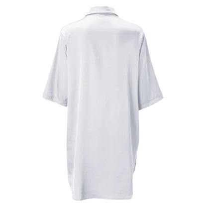 Women's Solid Color Silky Soft Pajamas Sexy Long Sleeve Nightshirt Smooth & Skin-Friendly Comfortable Home Sleepwear for Ladies