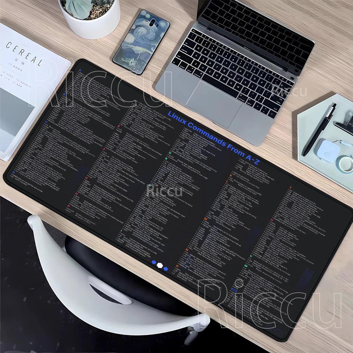Linux Commands Line Mouse Pad Large Mousepad Shortcuts for Red Hat Ubuntu OpenSUSE Arch Debian Unix Programmer offices Desk Mat