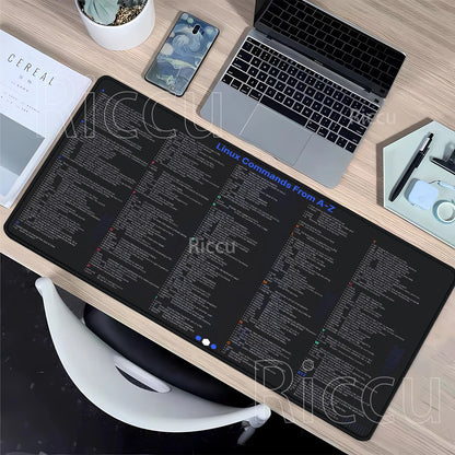 Linux Commands Line Mouse Pad Large Mousepad Shortcuts for Red Hat Ubuntu OpenSUSE Arch Debian Unix Programmer offices Desk Mat