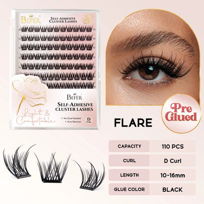 Befer Self-Adhesive Lash Clusters No-Glue Manga Eyelashes 120 Pcs Clusters Lashes Natural Makeup Fluffy False Eyelashes Supplier