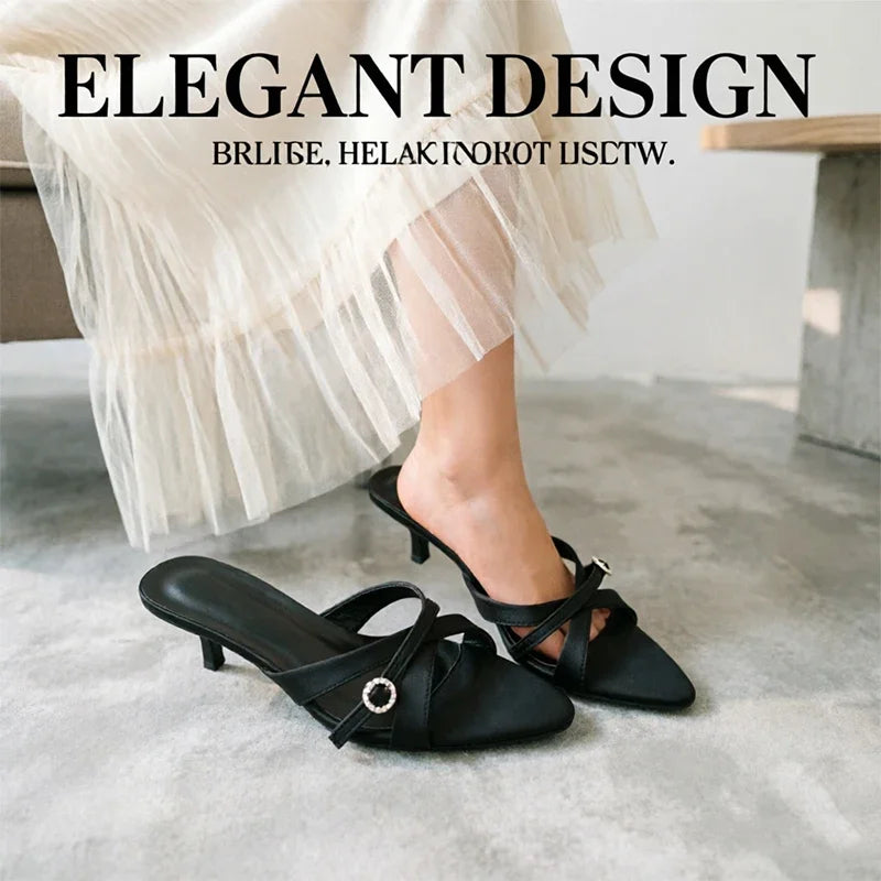 Sexy High Heels Slippers Pointed Toe Heels Shoes for Woman Sandals Luxury Dress Slides Elegant Pumps Party Mujer Flip Flops