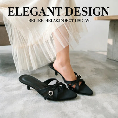 Sexy High Heels Slippers Pointed Toe Heels Shoes for Woman Sandals Luxury Dress Slides Elegant Pumps Party Mujer Flip Flops