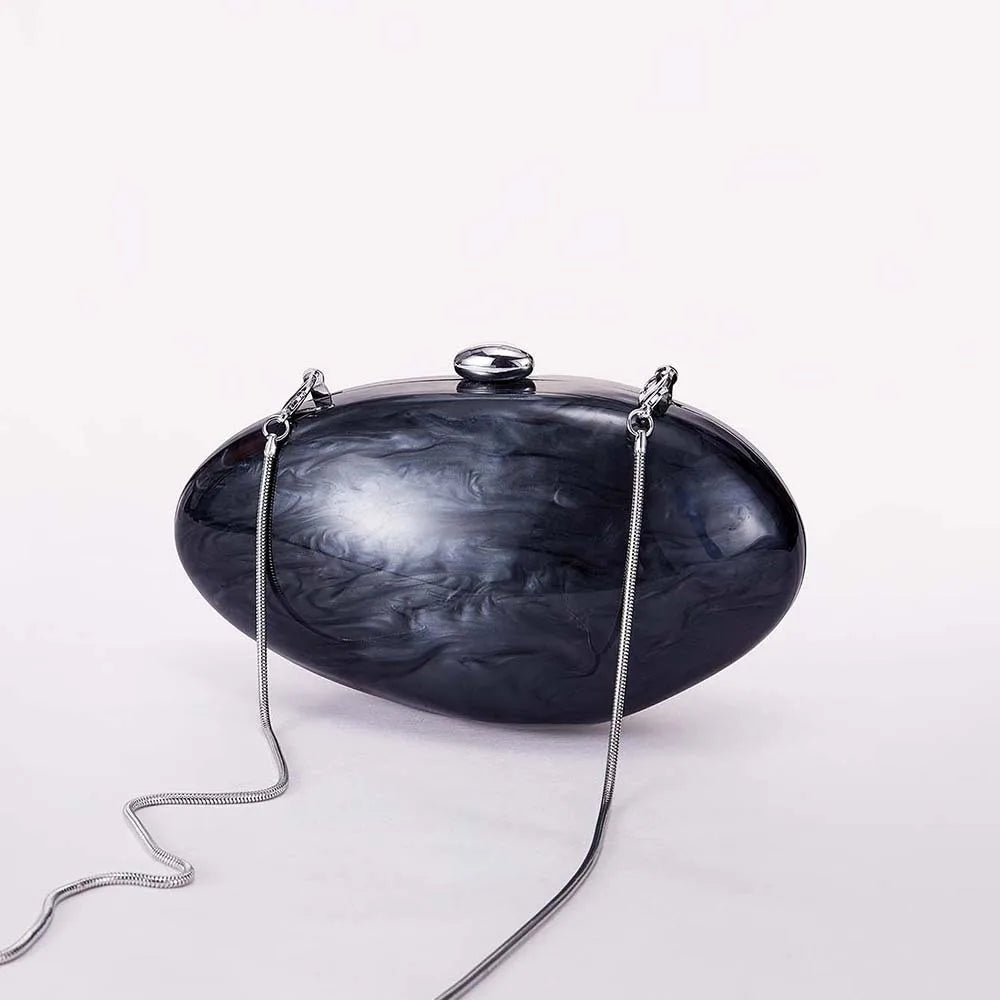 Oval Marble Beige Shell Acrylic Luxury Elegant Lady Evening Bag Cute Handbag Wedding Lady Girl Female Mini Purse