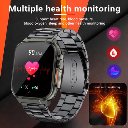LIGE 600mAh New Ultra Smart Watch Men Bluetooth Call TWS Local Music Sport Clock 1.96'' IP68 Waterproof Relógio Smartwatch Women