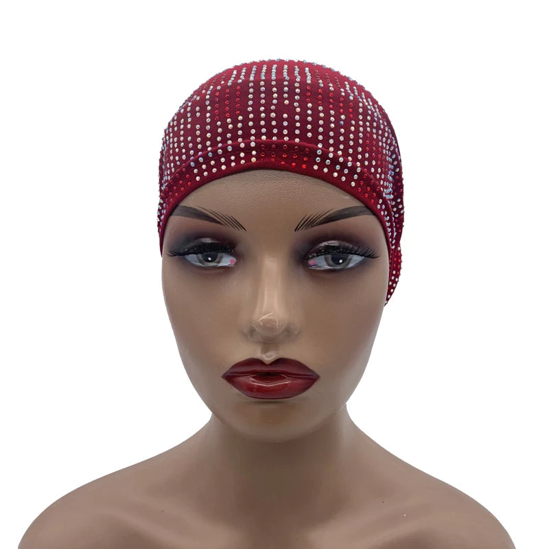 Summer Breathable Turban Cap for Women Muslim Under Scarf Cap African Lady Head Wraps Bonnet