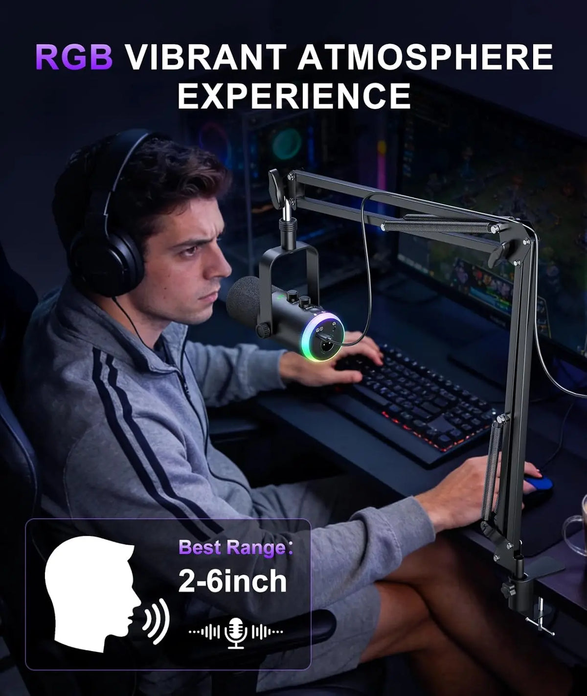 Dynamic Podcast Microphone for Content Creators, Cardioid XLR/USB Mic, AI Noise Cancellation, Tap Mute, Volume Control