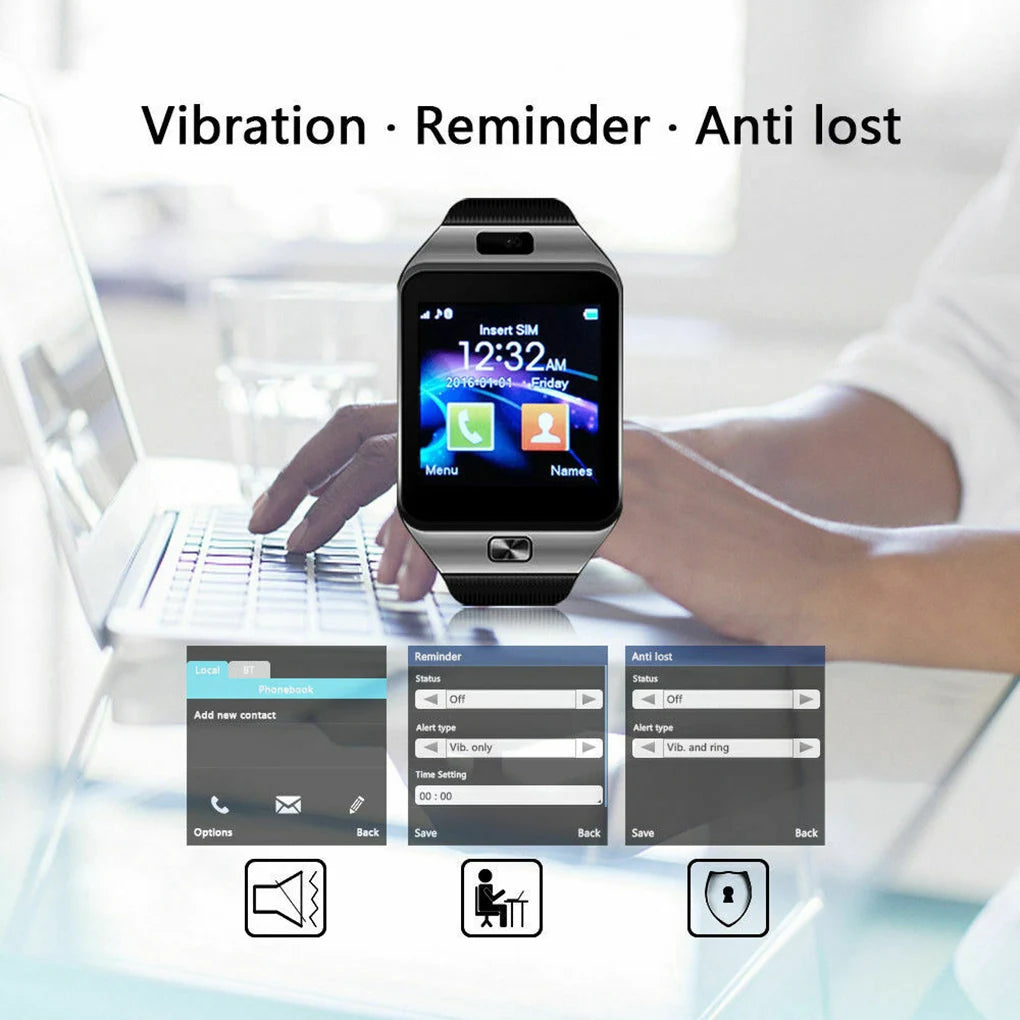 Watch Smart DZ09 Wristwatch Support SIM Card 1.56 inch Touch Screen Bracelet Multimedia Remote Equipment White