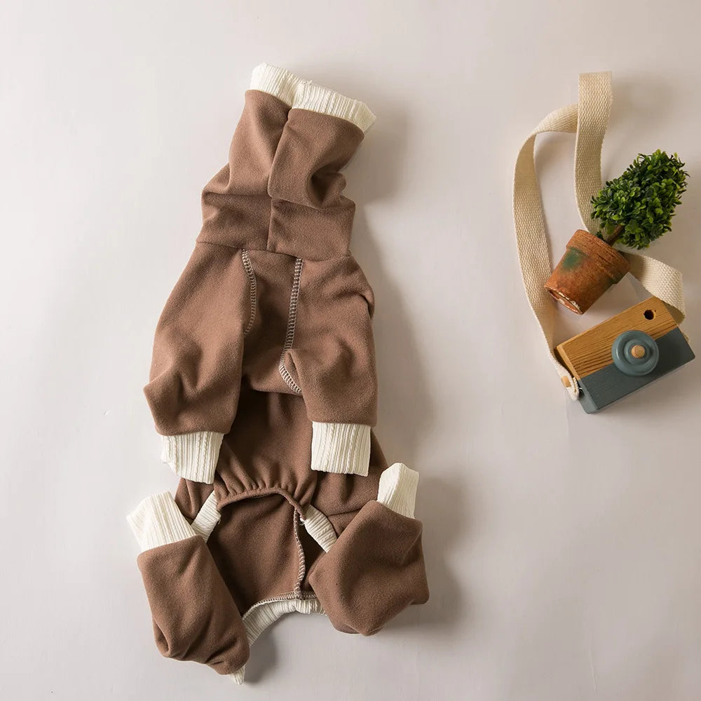 Soft Turtleneck Dog Jumpsuit Spring Autumn Stretch Warm Onesie Pajamas Whippets Greyhound Breeds Clothes for Medium Large Dogs