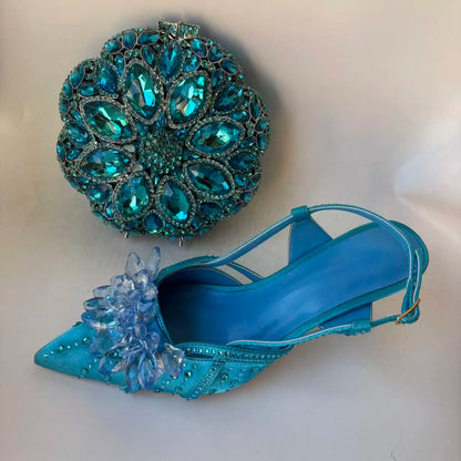 Insightlink Latest Shoes Women Luxury Rhinestone Crystal Pumps 2024 New Fashion Slippers Sandals Party Low Heels Elegant Italian