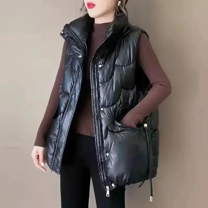Down Waistcoat Woman Half Quilted Loose Short Winter Clothing Puffer Vest for Women Casual New Outerwear Insulated Coats on Sale