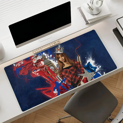 Singer P-PinkPantheress-S Mouse Pad Non-slip Rubber Gamer Balance Computer Mat Decoracion Deskmat Laptop Office Large