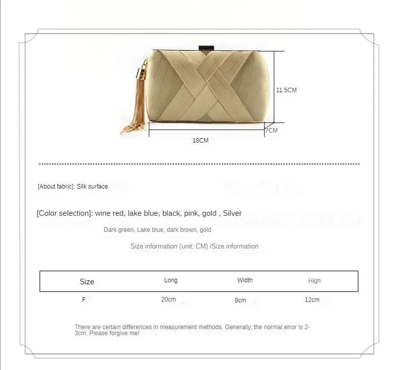 2024 New Fashion Women Evening Bags Tassel Ladies Clutch Purse Shoulder Chain Wedding Party Handbags Bags
