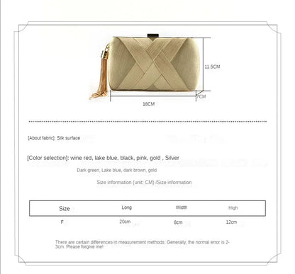 2024 New Fashion Women Evening Bags Tassel Ladies Clutch Purse Shoulder Chain Wedding Party Handbags Bags