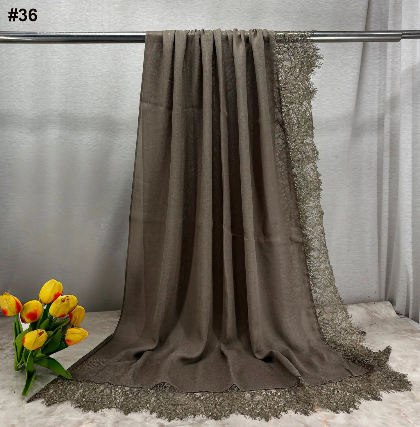 2026 New Rayon Cotton Modal Hijab Scarf Lace Splicing Turban Breathable Women Shawl Cotton Plain Scarf Headscarf Women Hijabs