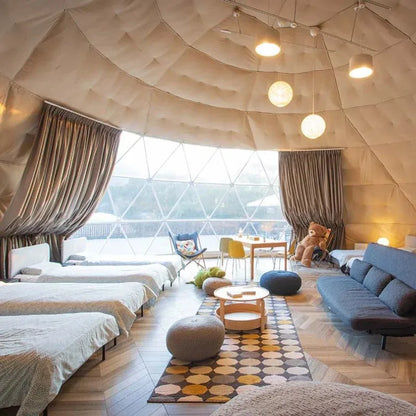 9M Luxury Geodesic Dome Tent Waterproof PVC Outdoor Glamping Hotel Resort Restaurant Camping Event Customizable Dome House