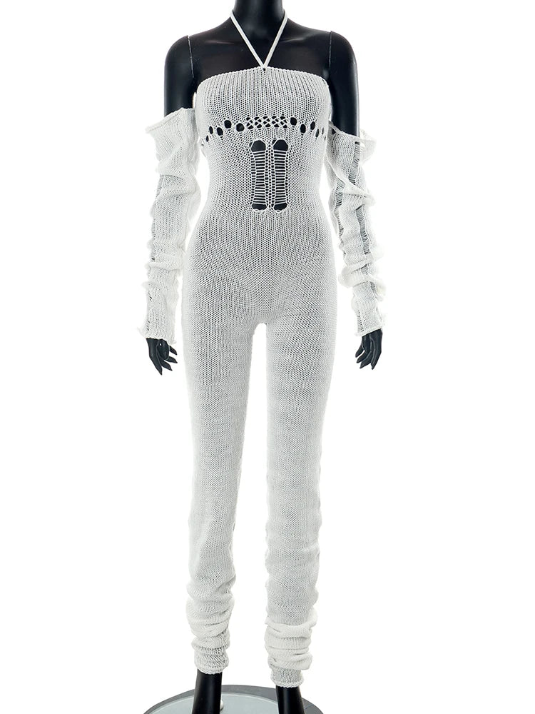 Sisterlinda Fashion Trend Y2K Jumpsuits Women Patchwork Sleeve Bandage Stretch Hipster One Piece Overalls Female Streetwear 2023