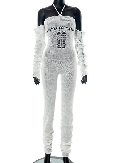 Sisterlinda Fashion Trend Y2K Jumpsuits Women Patchwork Sleeve Bandage Stretch Hipster One Piece Overalls Female Streetwear 2023