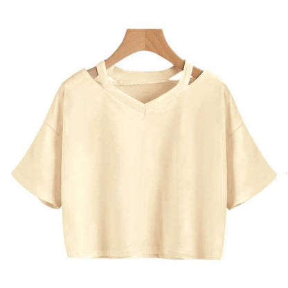 Y2k Crop Tops Women's Graphic Short Sleeve V-neck Cropped T Shirt 90s Vintage Tshirt Woman Summer Sexy T-shirt