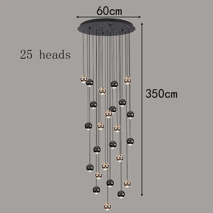 Modern Crystal stair chandelier lights indoor lighting Ceiling lamp hanging light led Chandeliers for living room indoor lightin