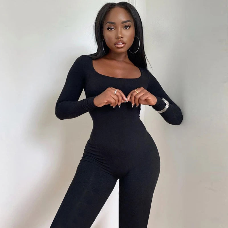 2000s Sexy Vintage Elegant style Women High Street Autumn emo Long Sleeve Bodycon Streetwear Jumpsuit Overall One Piece Outfits