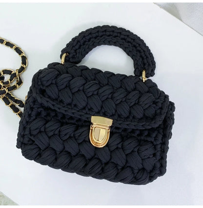 New Rope Woven Women Handbags Designer Knitting Chains Shoulder Crossbody Bag Casual Lady Hand Bags Small Flap Purses