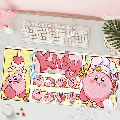 HD Printing Mouse Pad Laptop Extended protective Pad Computer Game Mousepad Cartoon K-Kirby PC Accessories Keyboard XXL Desk mat
