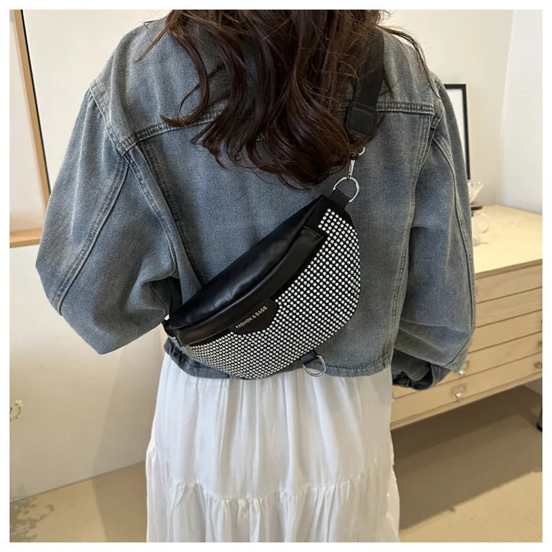 Fashion Luxury Women's Chest Bag For Travel, Wide Strap Crossbody Shoulder Bags Designer Fanny Pack Ladies Waist Bag