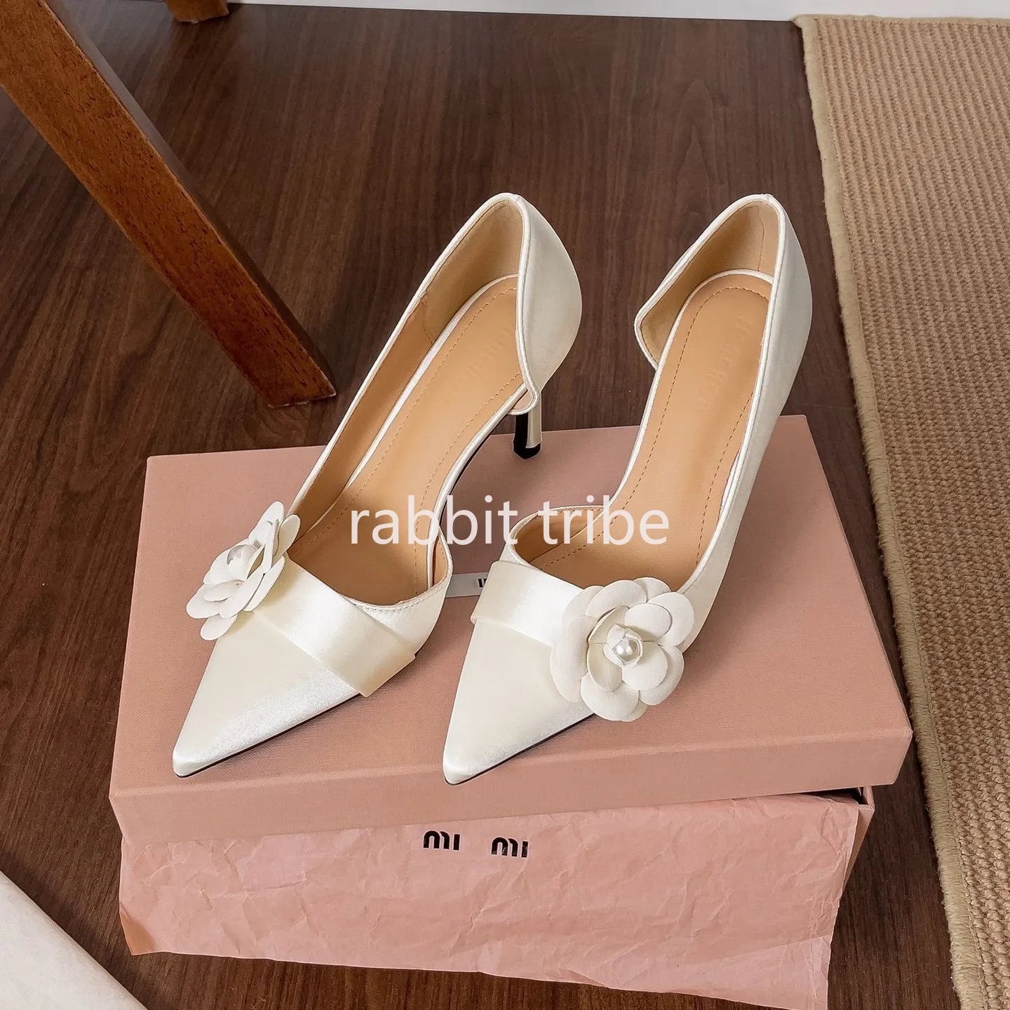 Two Piece High Heel Women's Shoes with Silk Satin Flower Decoration Women's High Heel Sandals Luxury Designer Women's Shoes