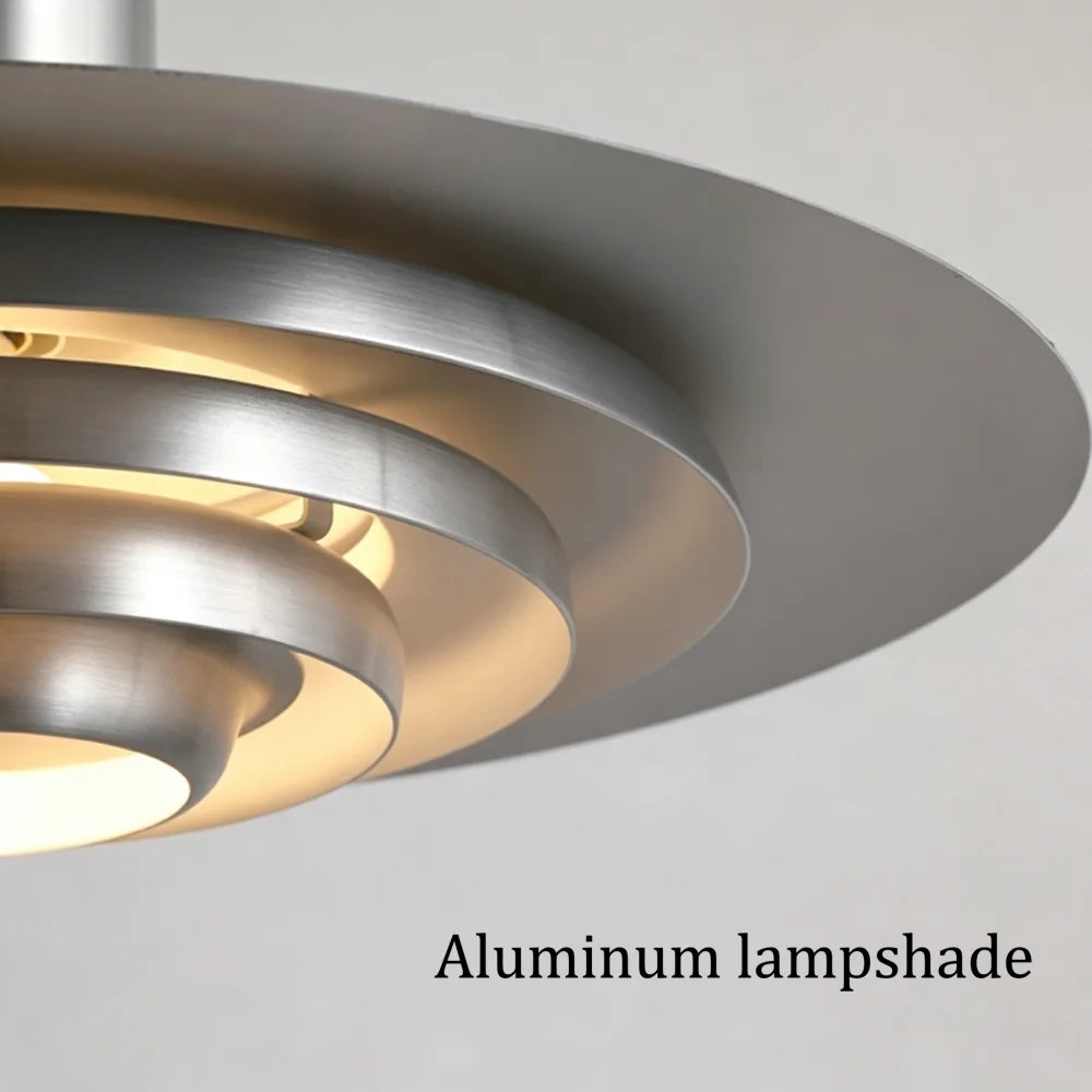 UFO shape Pendant Light Silver Aluminum Multi-level Chandelier Creative Dining Table Bar Desk Lamp Home Decorative Lights