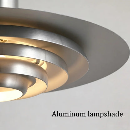 UFO shape Pendant Light Silver Aluminum Multi-level Chandelier Creative Dining Table Bar Desk Lamp Home Decorative Lights