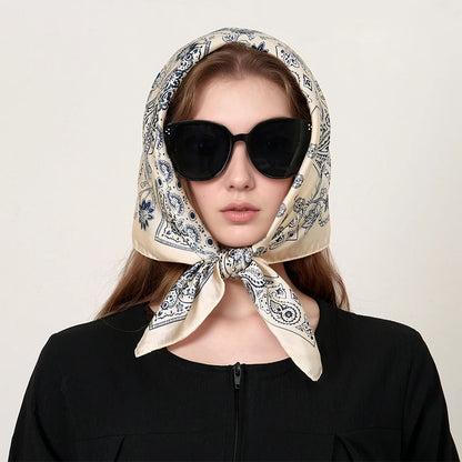 70Cm Square Paisley Printed Women Scarf Silk Satin Scarves Shawl Designer Headband Hijab Bandana Wrap Bufanda