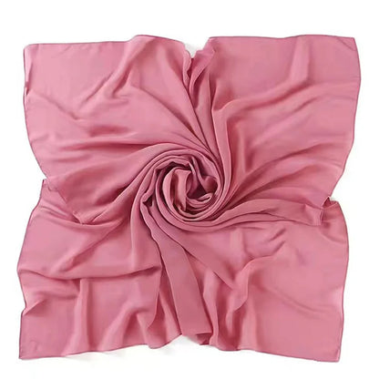 90*90CM Headwrap Heavy Chiffon Square Scarf Muslim Hijabs Women Underscarf Fashion Casual Plain Color Hijab