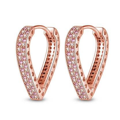 925 Sterling Silver Star Moon Heart Shape Earrings Jewelry Versatile Hoop Earrings For Women Jewelry Fine Birthday Party Gifts