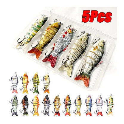 6 Segment Multi Jointed Fishing Lure Sinking 10cm 17.5g Swimbait Artificial Wobbler Crankbait Hard Bait Pesca Tackle 5