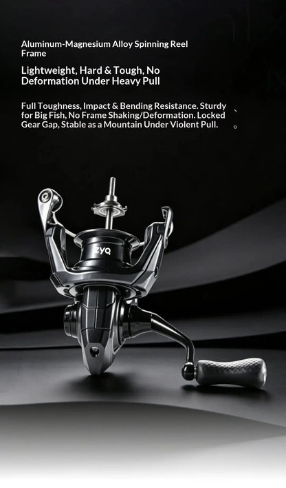 ZYQ Spinning Fishing Reel Leishi Pro Carbon Fiber Metal High Gear Ratio Shallow Spool Waterproof For Freshwater Saltwater Lure