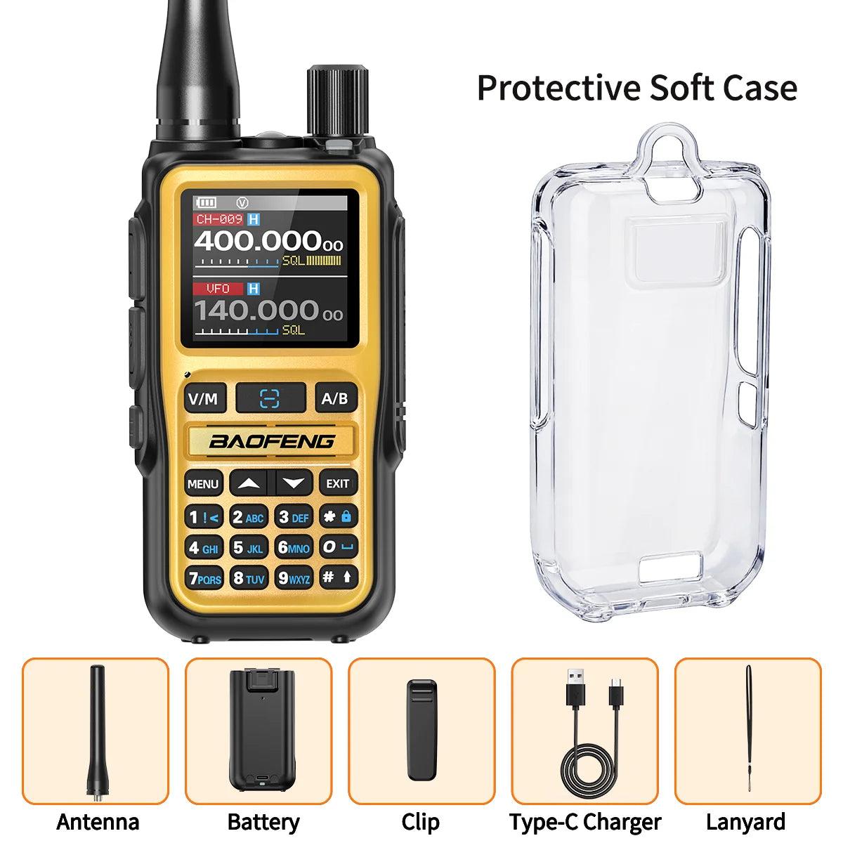 BAOFENG UV-5R Mini Walkie Talkie Multi Band Wireless Bluetooth Programming Dual PTT Type-C Charge Long Range Two Way Radio