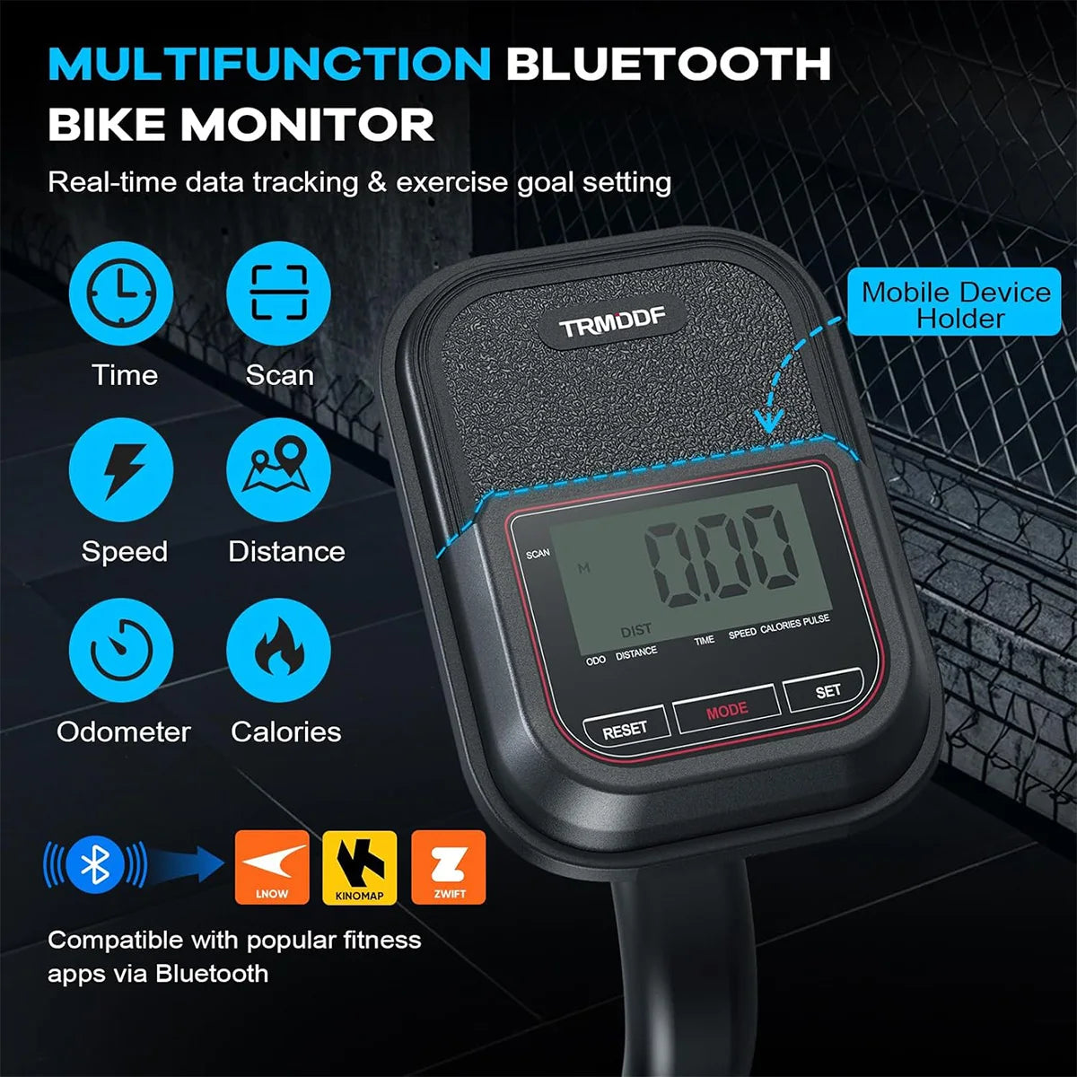 Pooboo Air Resistance Fan Exercise Bike, Upright Stationary Indoor Cycling Bike with Bluetooth Connection, Dual Action Handlebars and Dual-Layer Transmission System for Home Gym Cardio Training